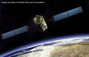 Drawing of an Orbital Sciences Corporation LEOStar-2 satellite.