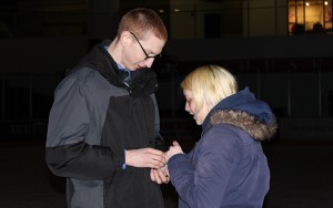 She said yes: Marriage proposal at Late Skate