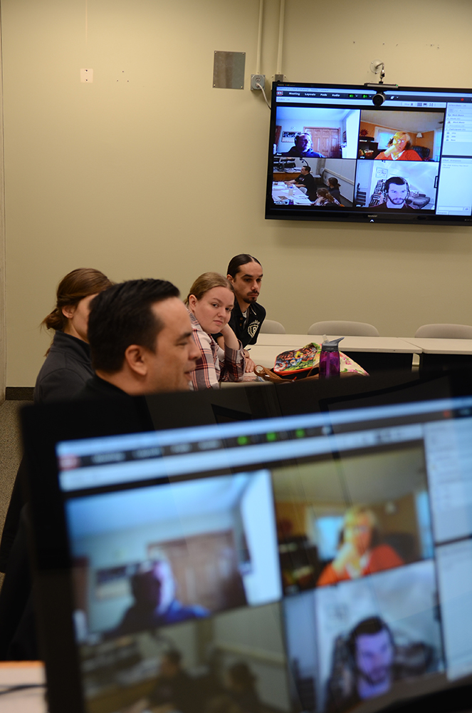 Distance students access their program from afar through Adobe Connect. 