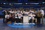 The St. Cloud State Huskies are the 2015 NCAA Division II Wrestling Champs. Photo by Tom Nelson