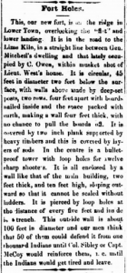 Fort Holes news brief in the Sept. 11, 1862 edition of the  St. Cloud Democrat newspaper. 