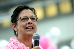 Mary Pat Denne, honored breast cancer survivior at the 2015 Making Strikes  Against Breast Cancer of Central Minnesota fundraising walk