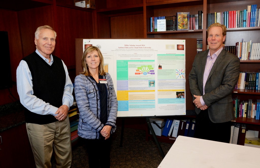 James Miller (left) poses for a picture with Dr. Teri Estrem (center) and Dan Miller. Photo by Nick Lenz '11