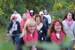 Walkers at the Making Strides breast cancer fundraising walk at St. Cloud State