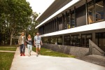 Students walk on campus