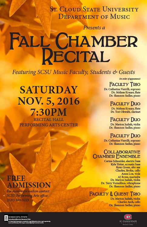 Fall Chamber Recital poster