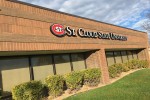 St. Cloud State University text and logo is seen on the outside of the building