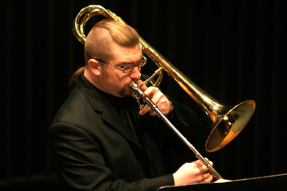 Student trombone player