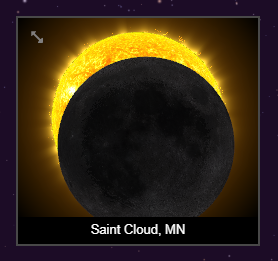 Simulation of 1:016 p.m. CDT peak of 8/21/17 eclipse