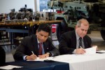 Presidents Vaidya and Bona sign the partnership agreement