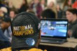 National Champions hat on a Huskies Wrestling student athlete