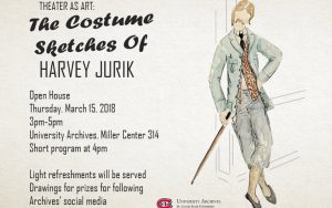 Jurik costume sketches in new University Archives display