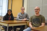 Kaushalya Nissanka, Mack Zukowski and Alex Slagle sit at desks