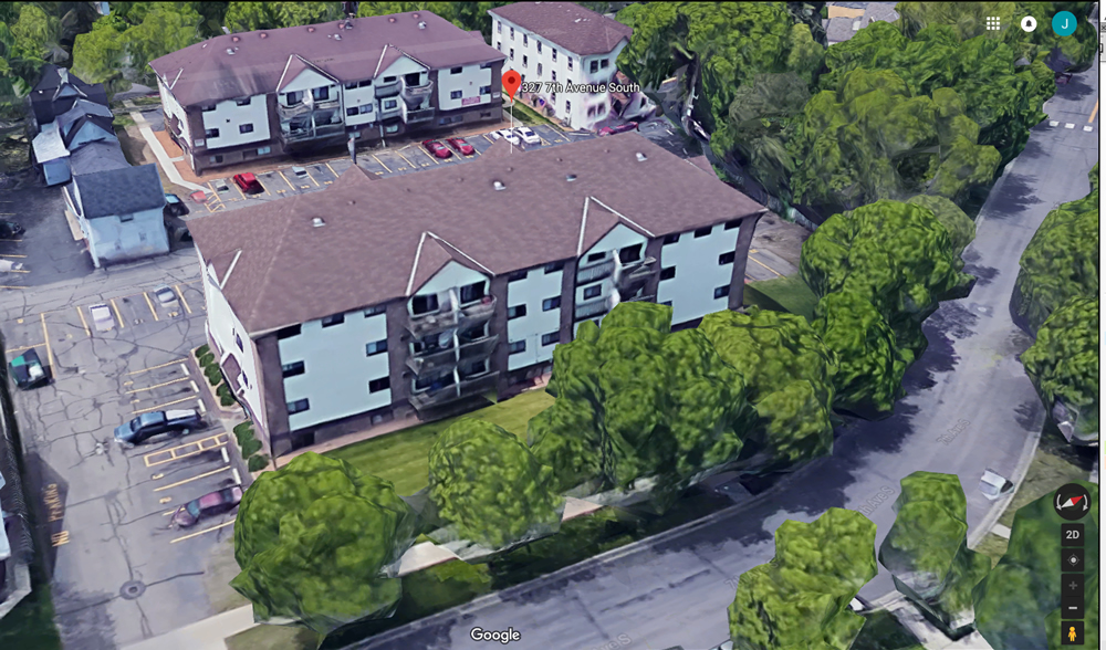 Google Maps image of Cedar Row apartment building