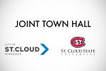 Joint Town Hall with St. Cloud and St. Cloud State logos