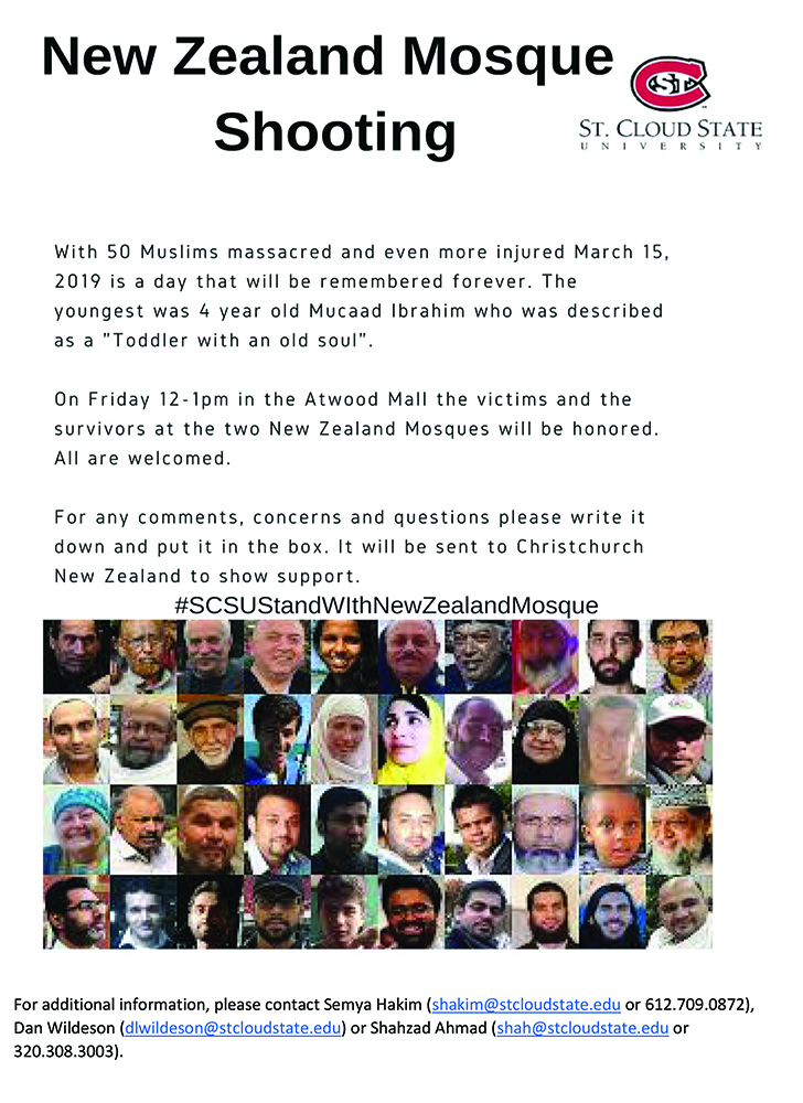 Poster for honoring the victims of the Christchurch attack