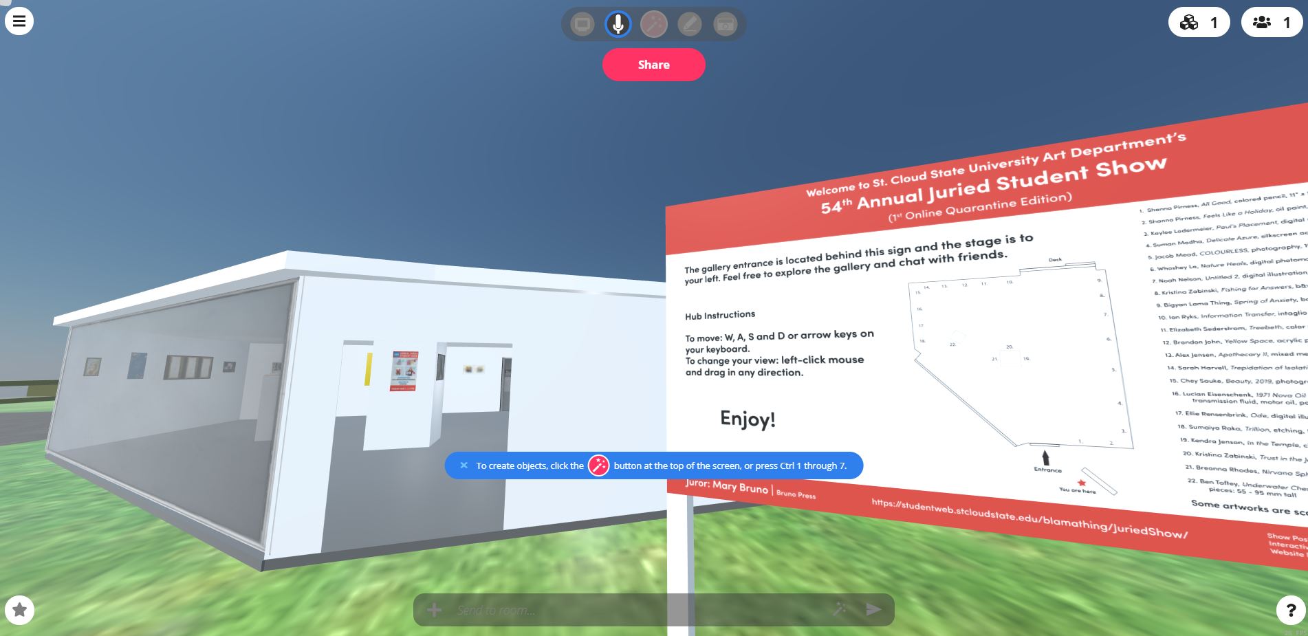 Screenshot from the virtual reality gallery