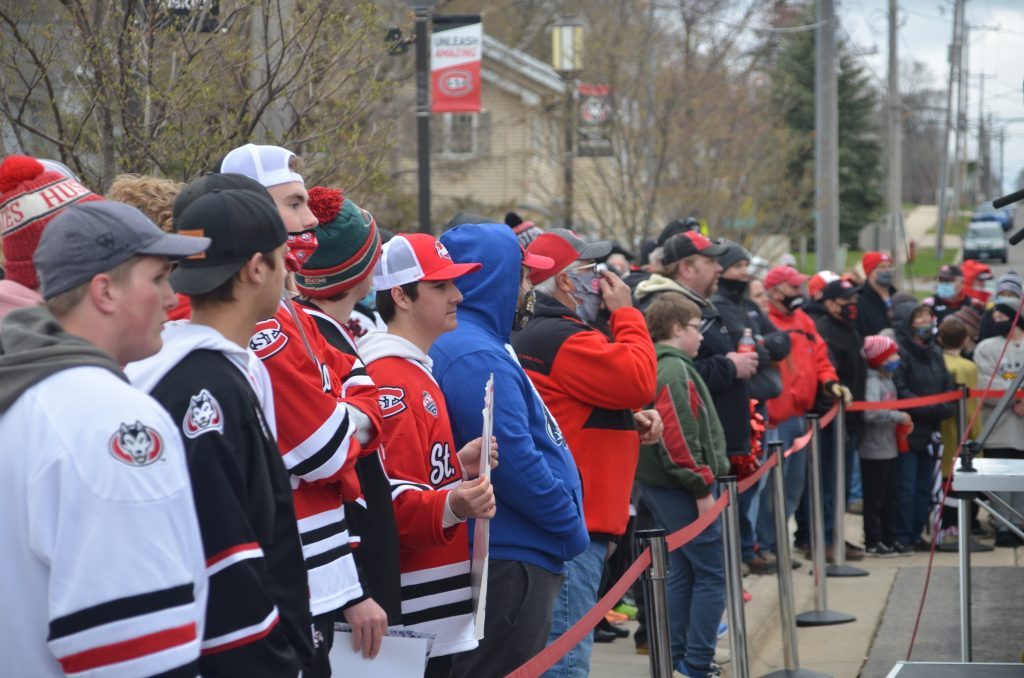 Fans in attendance at the Frozen Four Celebration